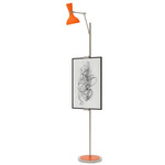 Clare Easel Floor Lamp - Polished Nickel / Pumpkin