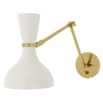 Clare Adjustable Hardwired / Plug-in Wall Light - Modern Brass / Lily