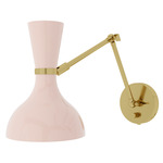 Clare Adjustable Hardwired / Plug-in Wall Light - Modern Brass / Rose Water