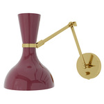 Clare Adjustable Hardwired / Plug-in Wall Light - Modern Brass / Sugar Plum