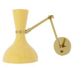 Clare Adjustable Hardwired / Plug-in Wall Light - Modern Brass / Sunset