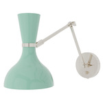 Clare Adjustable Hardwired / Plug-in Wall Light - Polished Nickel / Mint