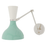 Clare Adjustable Hardwired / Plug-in Wall Light - Polished Nickel / Mint / Lily