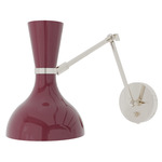 Clare Adjustable Hardwired / Plug-in Wall Light - Polished Nickel / Sugar Plum