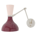 Clare Adjustable Hardwired / Plug-in Wall Light - Polished Nickel / Sugar Plum / Rose Water