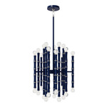 Kane Chandelier - Polished Nickel / Midnight Blue