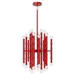 Kane Chandelier - Modern Brass / Ruby Red