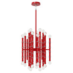 Kane Chandelier - Polished Nickel / Ruby Red