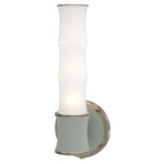 Kane Tube Hardwired / Plug-in Wall Sconce - Polished Nickel / Celadon