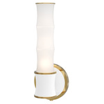 Kane Tube Hardwired / Plug-in Wall Sconce - Modern Brass / Daisy