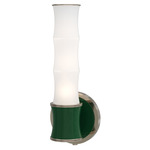Kane Tube Hardwired / Plug-in Wall Sconce - Polished Nickel / Jungle