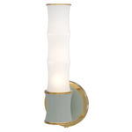 Kane Tube Hardwired / Plug-in Wall Sconce - Modern Brass / Matte Celadon