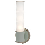 Kane Tube Hardwired / Plug-in Wall Sconce - Polished Nickel / Matte Celadon