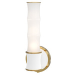 Kane Tube Hardwired / Plug-in Wall Sconce - Modern Brass / Matte Daisy