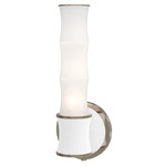 Kane Tube Hardwired / Plug-in Wall Sconce - Polished Nickel / Matte Daisy