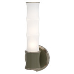 Kane Tube Hardwired / Plug-in Wall Sconce - Polished Nickel / Matte Smokey Taupe