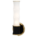 Kane Tube Hardwired / Plug-in Wall Sconce - Modern Brass / Obsidian