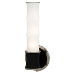Kane Tube Hardwired / Plug-in Wall Sconce - Polished Nickel / Obsidian