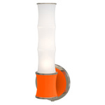 Kane Tube Hardwired / Plug-in Wall Sconce - Polished Nickel / Pumpkin