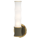Kane Tube Hardwired / Plug-in Wall Sconce - Modern Brass / Smokey Taupe