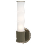 Kane Tube Hardwired / Plug-in Wall Sconce - Polished Nickel / Smokey Taupe