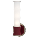 Kane Tube Hardwired / Plug-in Wall Sconce - Polished Nickel / Sugar Plum