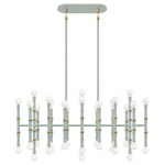 Kane Linear Pendant - Modern Brass / Celadon