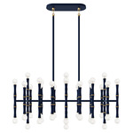Kane Linear Pendant - Modern Brass / Matte Midnight Blue