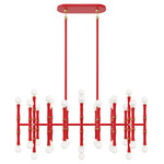 Kane Linear Pendant - Modern Brass / Ruby Red