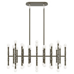 Kane Linear Pendant - Polished Nickel / Smokey Taupe