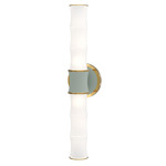 Kane Tube Hardwired / Plug-in Wall Sconce - Modern Brass / Celadon
