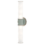 Kane Tube Hardwired / Plug-in Wall Sconce - Polished Nickel / Celadon