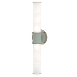 Kane Tube Hardwired / Plug-in Wall Sconce - Polished Nickel / Matte Celadon