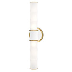 Kane Tube Hardwired / Plug-in Wall Sconce - Modern Brass / Matte Daisy