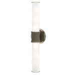 Kane Tube Hardwired / Plug-in Wall Sconce - Polished Nickel / Matte Smokey Taupe