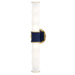 Kane Tube Hardwired / Plug-in Wall Sconce - Modern Brass / Midnight Blue