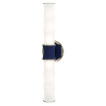 Kane Tube Hardwired / Plug-in Wall Sconce - Polished Nickel / Midnight Blue