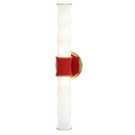 Kane Tube Hardwired / Plug-in Wall Sconce - Modern Brass / Ruby Red