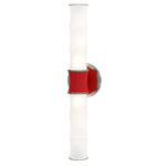 Kane Tube Hardwired / Plug-in Wall Sconce - Polished Nickel / Ruby Red