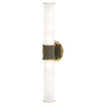 Kane Tube Hardwired / Plug-in Wall Sconce - Modern Brass / Smokey Taupe