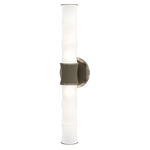 Kane Tube Hardwired / Plug-in Wall Sconce - Polished Nickel / Smokey Taupe