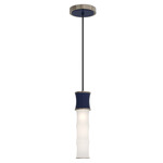 Kane Pendant - Polished Nickel / Matte Midnight Blue