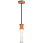 Kane Pendant - Polished Nickel / Pumpkin