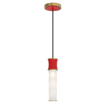 Kane Pendant - Modern Brass / Ruby Red