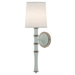 Kane Shade Hardwired / Plug-in Wall Sconce - Celadon / Ascot / Polished Nickel