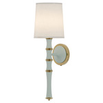 Kane Shade Hardwired / Plug-in Wall Sconce - Matte Celadon / Fondine / Modern Brass
