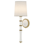 Kane Shade Hardwired / Plug-in Wall Sconce - Matte Daisy / Fondine / Modern Brass