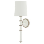 Kane Solid Shade Hardwired / Plug-in Wall Sconce - Polished Nickel / Matte Daisy