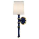 Kane Shade Hardwired / Plug-in Wall Sconce - Matte Midnight Blue / Fondine / Modern Brass