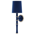 Kane Solid Shade Hardwired / Plug-in Wall Sconce - Polished Nickel / Matte Midnight Blue
